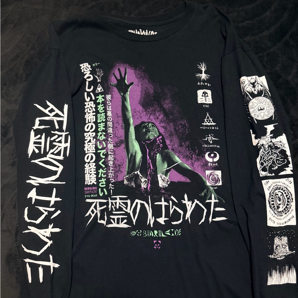 Rucking Fotten Evil Dead Black Graphic Long Sleeve Tee